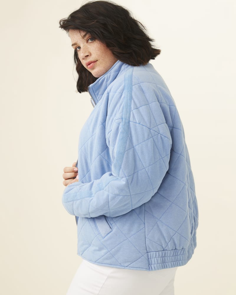 Plus Size Gena Quilted French Terry Light Blue